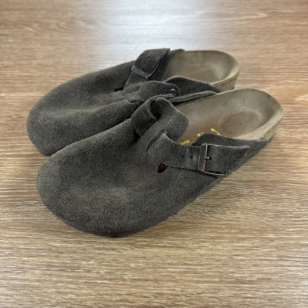 Birkenstock Boston Clogs Women's EU 38 US 7 Brown Suede Leather Germany Comfort - Picture 4 of 10